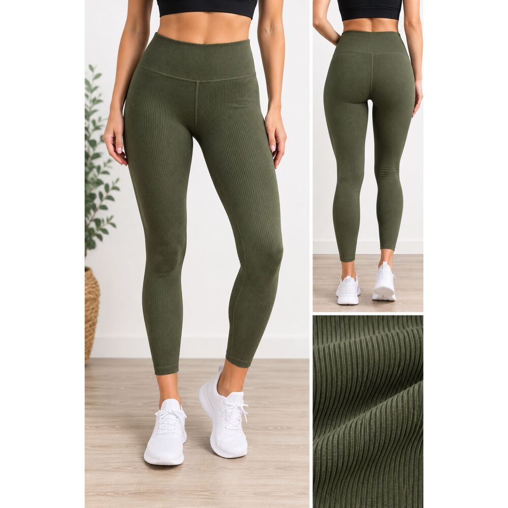 NWT Victoria’s Secret Seamless Leggings Women’s Large Green 7/8 Tight High Rise